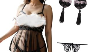 [MORApink] セクシー ランジェリー レディース 大きいサイズ 胸空き 黒 レオタード風 コスプレ 過激 …