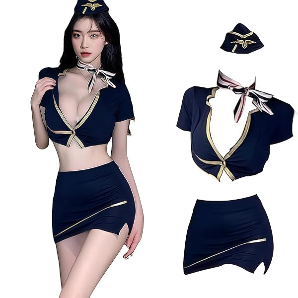 ランジェリー – [MeatRoot] スチュワーデス制服、Tバックパンティー、ロールプレイ、ミニスカート、セクシーナイトウェア、情…