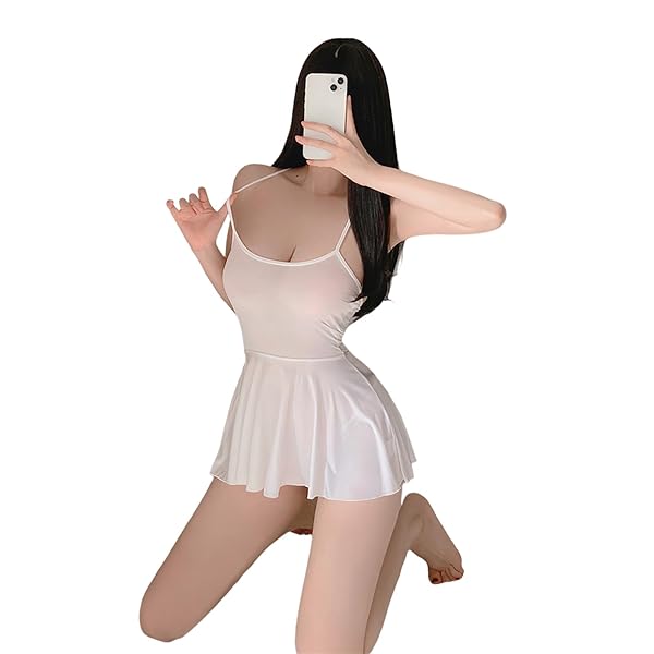 [Moerstar] セクシー ボディコン ワンピース セクシーランジェリー プリーツスカート 透け コスプレ コ…