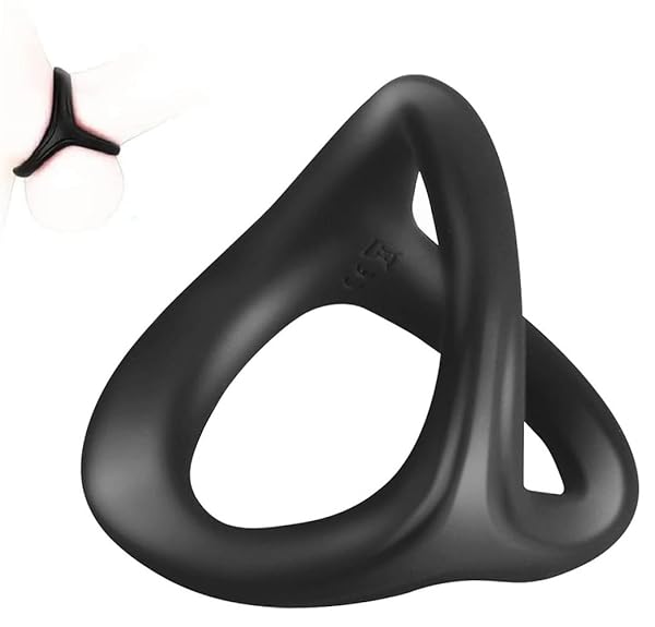 Ninonly ペニスリング コックリング 3重束縛 Y型ペニスリング シリコン 脱落防止 男性用（ブラック）