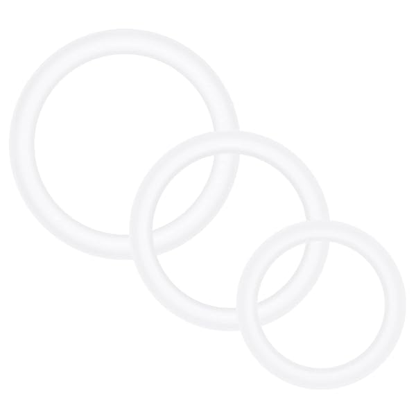 Ninonly ペニスリング コックリング リング 3点セット 3種類の内径 高弾力 シリコン製 男性用（白い）