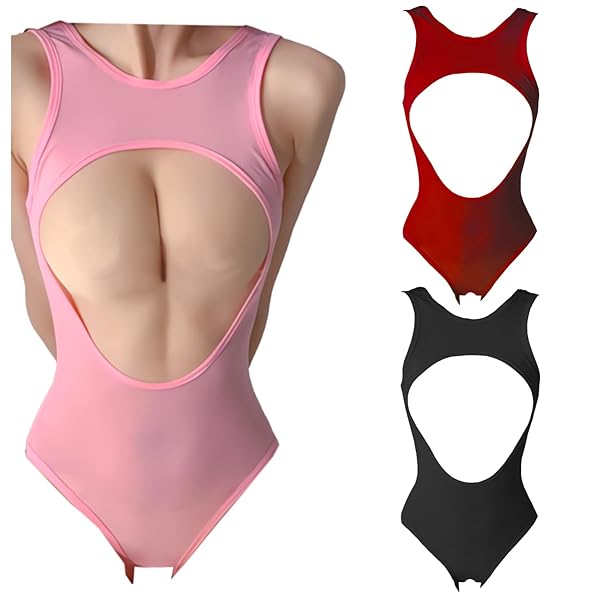 [OLYOLY] 過激 穴あき ハイレグレオタード スク水 ブラジリアン コスプレ 下着 Oバック オープンバスト…