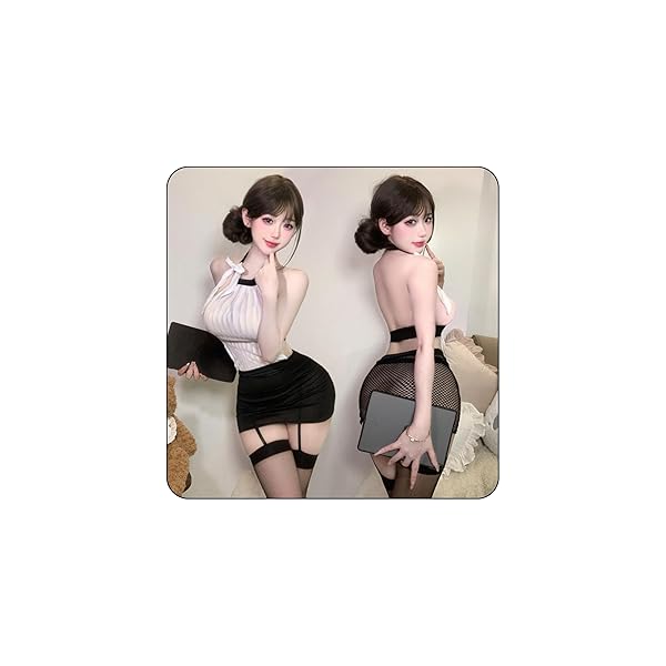 コスプレ – セクシー OL 秘書 コスチューム 背中開き デザイン シースルー タイトミニスカート ストッキング付き ハロウィ…