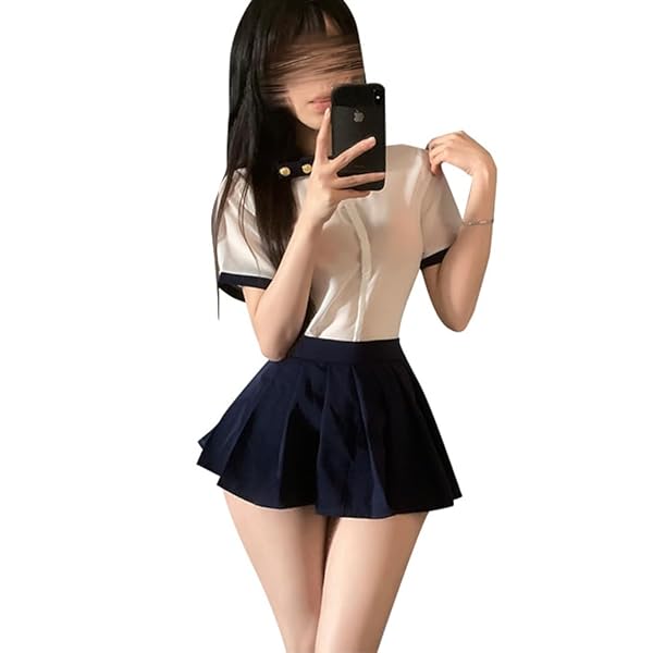 QNCLO レディース コスプレ セクシー 女子学生 服 日本アニメ JK プリーツスカート フランス カレッジス…