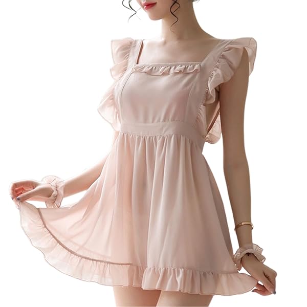 ランジェリー – [R-Dream] 裸エプロン セクシー コスプレ 透け透け シースルー メイド コスチューム ベビードール ラン…