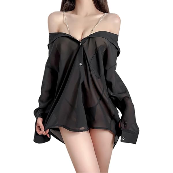 [SHLYMP] メイド服 メイド 彼シャツ セクシー コスプレ エロ 過激 エッチ な えろい 長袖 前開き 誘…