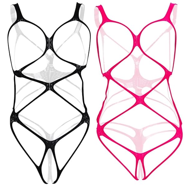 [ブラックオーメン] ボンテージ 露出服 野外 露出 服 衣装 コスプレ SM オープンバスト 股われ 穴あき（２…