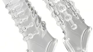 ペニスリング 透明シリコン製 ペニスサック SM 男性用拘束具 ビーズ型 ねじ型 デザイン 高弾性 柔らかい 防水…