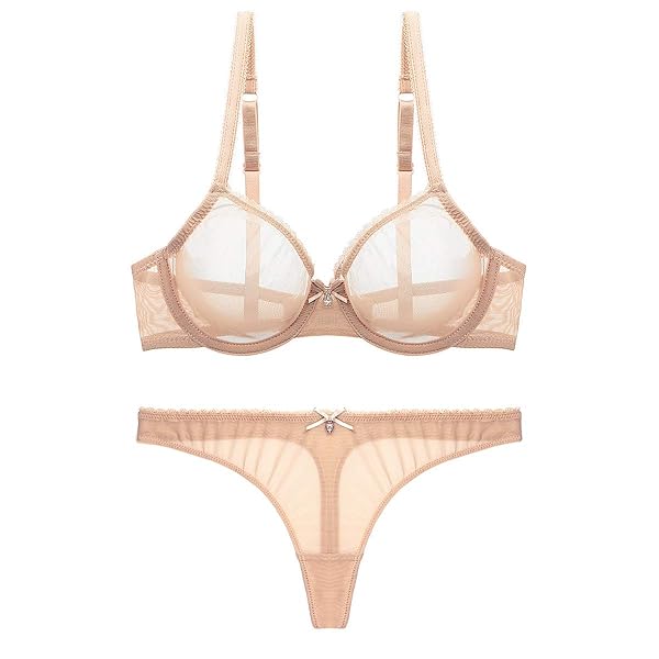 [Sexy code 1701] ブラジャー Tバック 2点セット シースルー 透け ランジェリー セクシー 下着