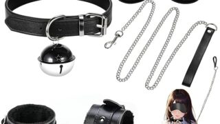 SM – [Sexyhot] 首輪 人間 sm リード付き 手枷 目隠し 3点セット 首枷 鈴付き 可愛い 痛くない 調節可…