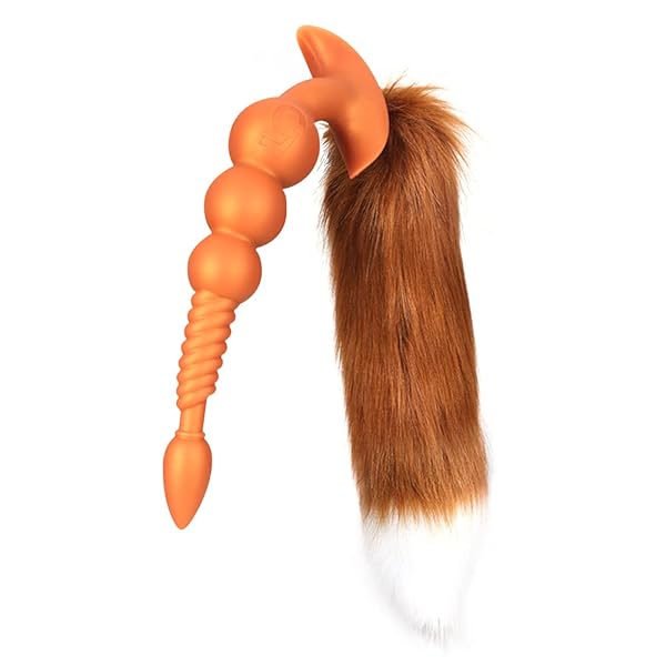 ディルド – TaRiss’s 2点セット 魂アナルビーズ 尻尾付き アナルプラグ 4ビーズ 螺旋形の凹凸 アンカー形台座 シリ…