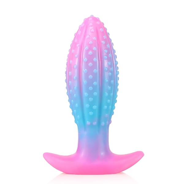 ディルド – TaRiss’s ヘチマ4代目 アナルプラグ 夜光可能 凹凸あり アンカー形台座 シリコン ブルー ピンク L 6…