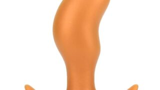 ディルド – TaRiss’s アナルプラグ まめ形 アンカー形台座 外出用 シリコン ローズゴールド M 4.5cmx10cm