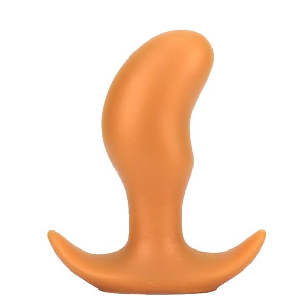 ディルド – TaRiss’s アナルプラグ まめ形 アンカー形台座 外出用 シリコン ローズゴールド S 3.5cmx9cm