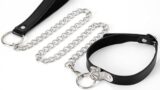 YFFSFDC 首輪 人間 sm リード付き レザー 男女兼用 調教 拘束具 首飾り 道具 縛り 調教首枷リー チ…