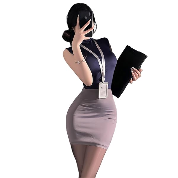 [YISMate] 女教師 秘書 OL 先生 コスプレ セクシー 超過激 誘惑 上下セット ミニスカート タイトス…