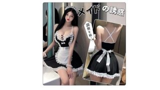 [YUEEI] メイド服 コスプレ セクシー 胸空き レース 過激 肩出し 蝶結ぶ Vネック 袖なし エッチ エロ…