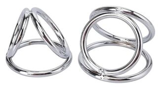 Yemaxコックリング ペニスリング 2点セットマンガンスチール製三連リングcock ring ペ二スリング グラ…