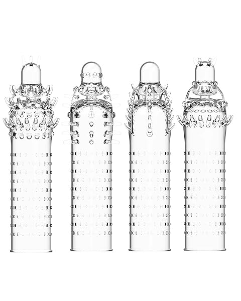 リング – Yemaxペニスサック 男性用 アダルトグッズ 4枚セット ペニスケース イボ付き TPE製ぺにすさっくsex t…