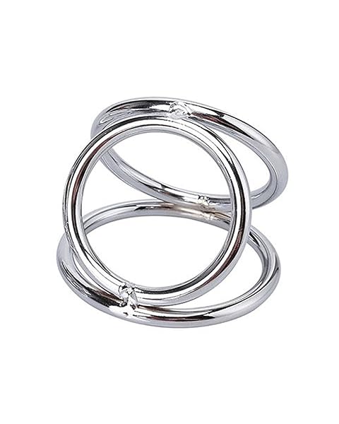Yemaxコックリング ペニスリング マンガンスチール製三連リングcock ring ペ二スリング グランスリング…