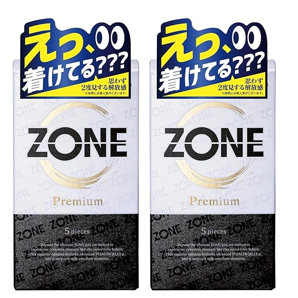 【まとめ買い】 ZONE コンドーム プレミアム 5個入 ジェクス 独自プライバシー梱包 (2箱)