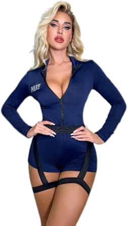 ZYTC レディース セクシー 警官 コスチューム ハロウィン 汚い 警察官 コスプレ ランジェリー スワット ジ…