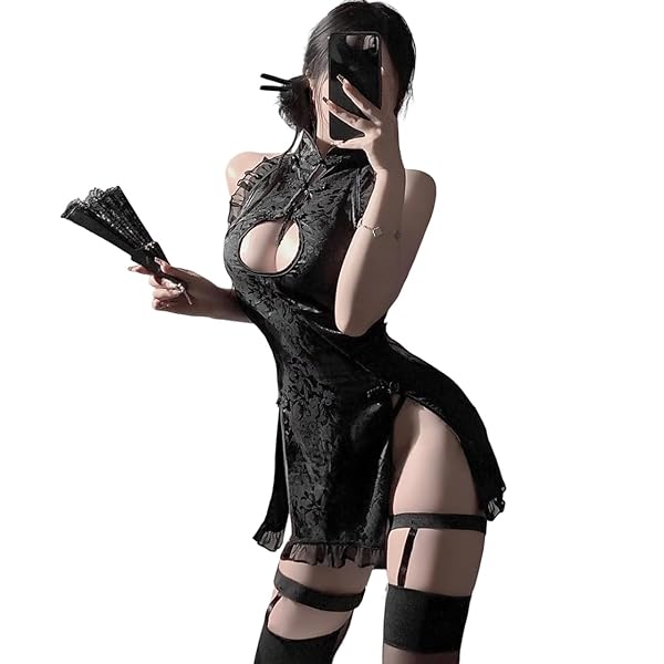 [harukita] チャイナドレス フルセット ベビードール/Ｔバック 2点セット セクシー 花柄 フリーサイズ…