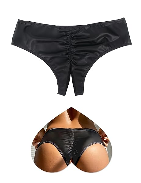 ランジェリー – [ohyeah] PU セクシー 穴あきショーツ 大きいサイズ[M~3XL] 高弾力性 無地 パンティー レディー…