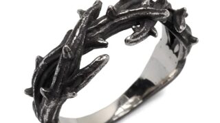 [silver KYASYA]ステンレス 茨リング アンティークリング トゲトゲ 燻し ブラック 指輪 有刺鉄線 …