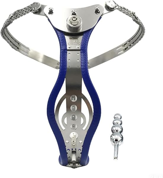 sm – 2.0 T型ステンレススチールプッシュロックバージョン調節可能成人女性用貞操帯 拘束具チェーンディテールパンツ ア…