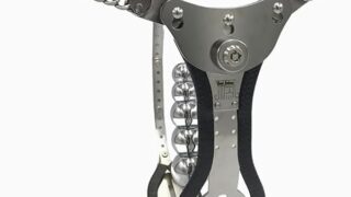 SM – 2.0 T型ステンレススチールプッシュロックバージョン調節可能成人女性用貞操帯 拘束具チェーンディテールパンツ ア…