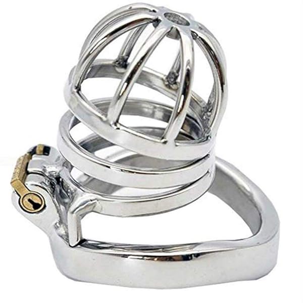 Amazon – 金属304ステンレス鋼男性用 純正ケージ ペニス拘束具 浮気防止 貞操帯 コックケージ 金縛りロック (リング：4…