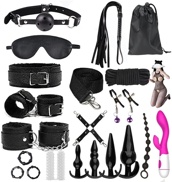 BAOQISHAN SMセット 20点 SMグッズ セット拘束具 首輪 手枷 足枷 口枷 アイマスク 束縛具大人の…