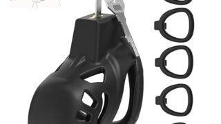 SM – Giftoyou 貞操具 貞操ロック 貞操帯 コックケージ 5つの貞操リング付き 鍵付き 寸法調節可能 拘束具 S…