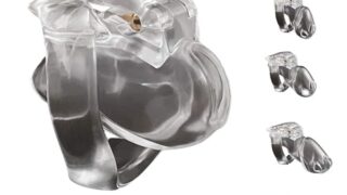 HT-V4 男性貞操ロック 錠付貞操装置 樹脂 コックケージ 拘束具 貞操ケージ SM 付き4 コック リング 大…