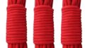 HappyHome ロープ 約10m 3本セット 柔らかい ソフトロープ 紐 亀甲縛り SMプレイ (レッド)