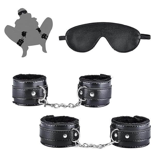 Ninonly SMグッズ SMセット 拘束具 3点セット 手枷 足枷 アイマスク 調整可能 マンネリ解消 SMプ…