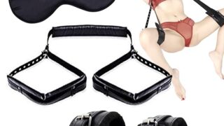 [現役SM嬢推薦]SMグッズ アダルトグッズ M字開脚拘束具ベルト 手枷・アイマスク付
