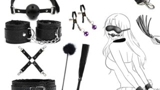 SMグッズ 拘束具 女性 11点セット【エoい陵o辱プレイが楽しめる】口枷 SMプレイ 首輪 手枷 足枷 アイマス…
