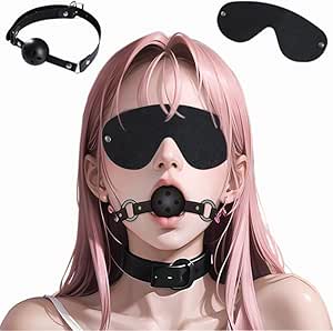 sm – SM 拘束具 女性 アイマスク 口枷 ボールギャグ SMグッズ 2点セット目隠し 玉口枷 穴開き SMプレイ 夫婦…