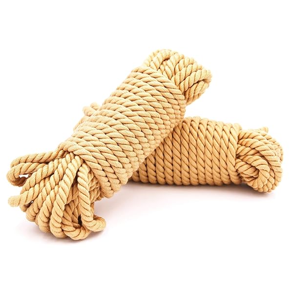 Amazon – S Mの高級金黄色は縄の夫婦のおもちゃの調合の綱を縛っています (2本10メートル)