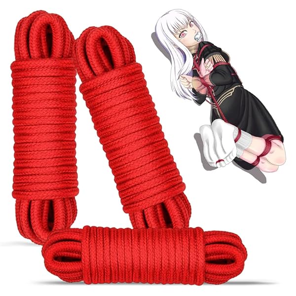 Soxeeh SMグッズ SMセット SM 拘束ロープ 縄 亀甲縛り ひも 長さ10M 3本セット(レッド)