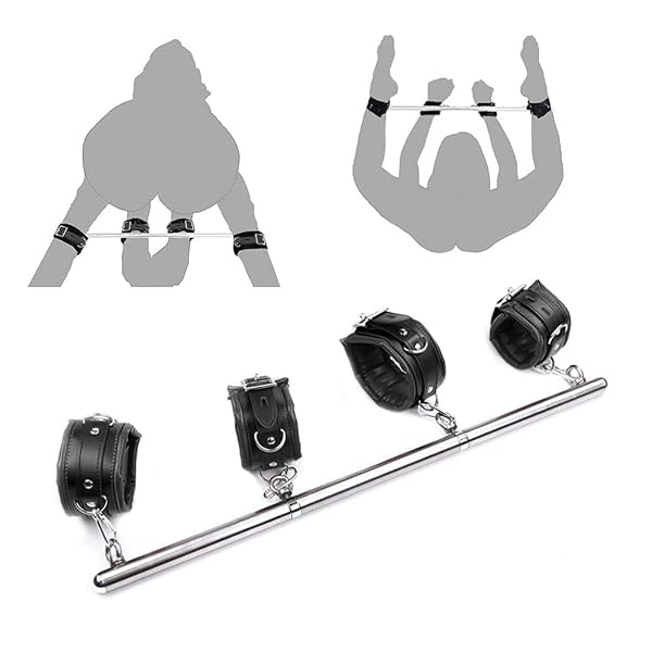 Soxeeh SMグッズ SMセット SMプレイ スチール拘束棒 拘束具 束縛具 足枷 手枷 両足/両手拘束 男女…