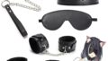 Soxeeh SMグッズ SMセット 手枷 足枷 首輪 アイマスク 4点セット 拘束具 SMプレイ 金属チェーン …
