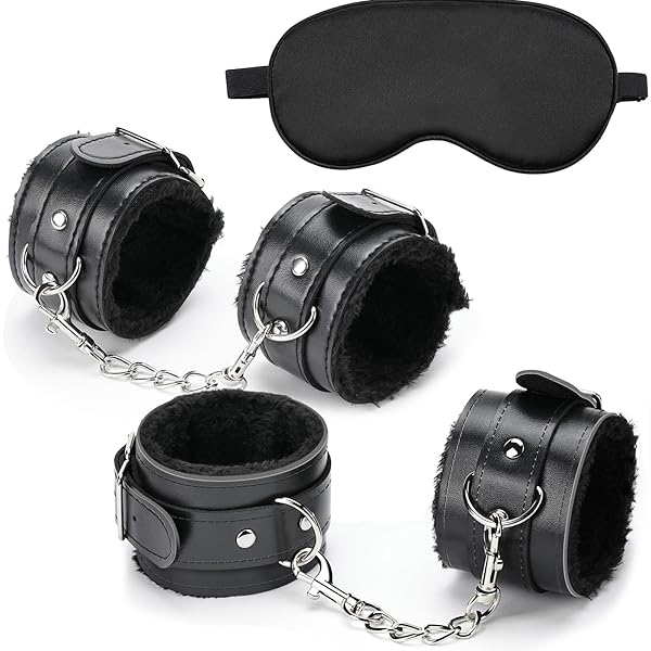 Sukudon SMグッズ 拘束 SMセット 足枷 手錠 アイマスク 手足拘束 ふわふわ 調節可能 痛くない 縛る…