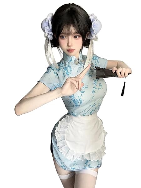 セクシー チャイナ チャイナドレス メイド ドレス チャイナ 服 コスプレ ゴスロリ 花柄 可愛い ロリータ ワン…