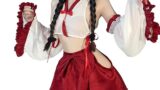 巫女 セクシー コスプレ 神社 和服 和装 浴衣 白×赤 和風 ベビードール ランジェリー 正月 エロい 透け透け…