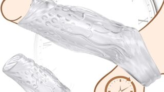 ペニススリーブ ペニスリング メンズ用 先端露出タイプ 極厚 高弾性シリコン製 柔らかい素材 イボ加工 装着簡単 …