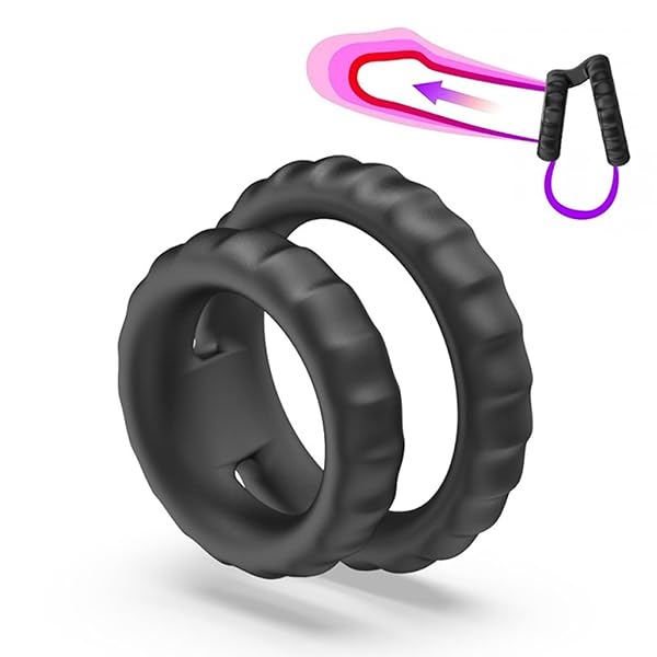 ペニスリング コックリング シリコン製 リング 高弾力 男性用 大人のおもちゃ アダルトグッズ (ダブルリングペニ…