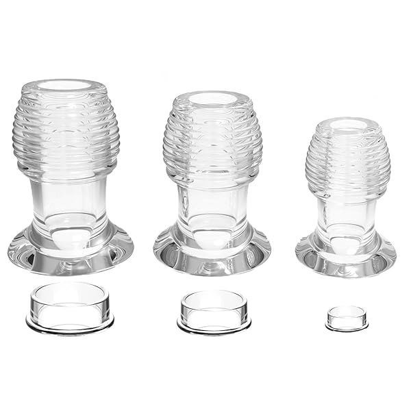 中空ディルド アナルプラグねじ山 アナルディルド女性用 蓋付きあなるぷらぐ 観察用トンネル式プラグ あなる拡張器具…